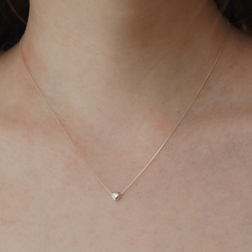 【TATIANA】(Silver925) Prittyish Heart Pandant Necklace Silver/(Silver925) Universe heart necklace 项链- TATIANA