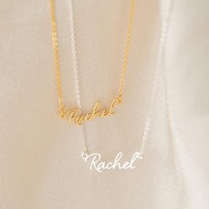 Collier prénom personnalisé, collier prénom délicat, collier superposé minimaliste, argent sterling, bijoux personnalisés en argent, cadeau pour elle (PN002)