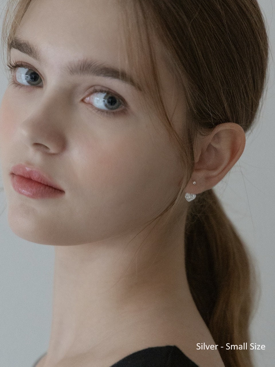 Sterling Silver Flower Ear Jacket Earrings, Dainty Heart