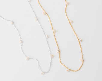 韓国発【TATIANA】Dot Fresh Water Pearl Necklace☆追跡送 TATIANA☆Dot Fresh Water Pearl Necklace TATIANA] 韓国