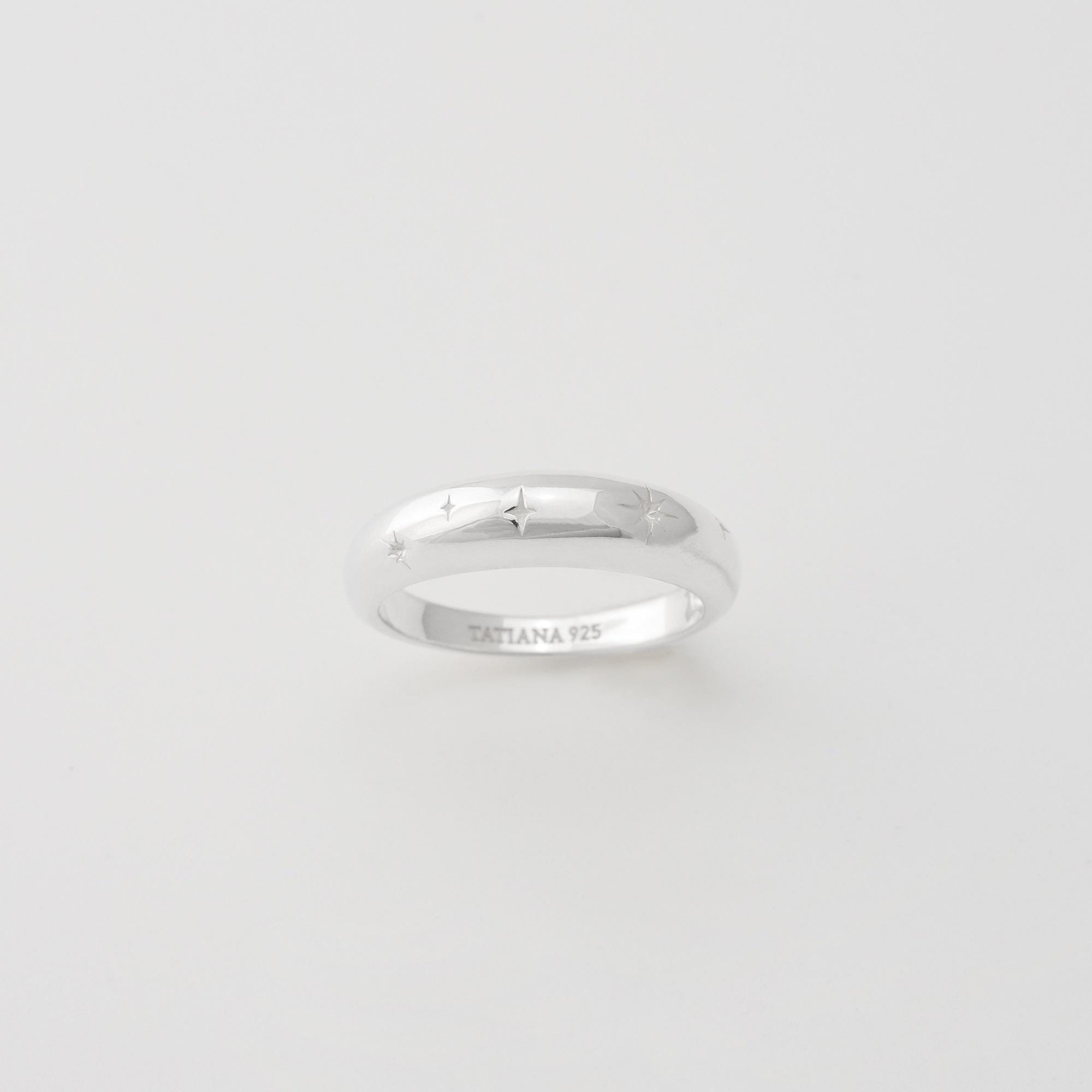 ☆TATIANA☆ Silver 925 Bold Star Pattern Ring CR1825 Bold Star Pattern Ring,minimalist Starburst Ring,casual Ring