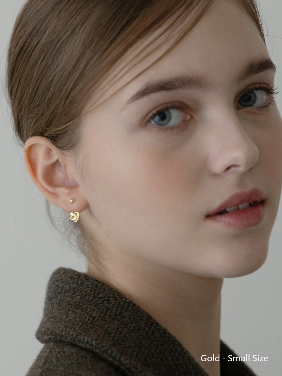 TATIANA■(silver925) rose flower heart earjacket earring MUSINSA | TATIANA (Silver 925) Rose and Heart Ear Jacket