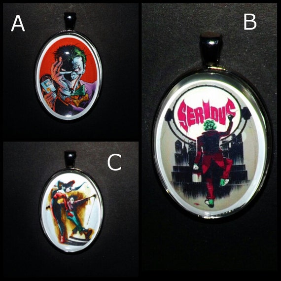 Joker Pendant Joker Necklace with chain Fandom Jewelry Cosplay Etsy