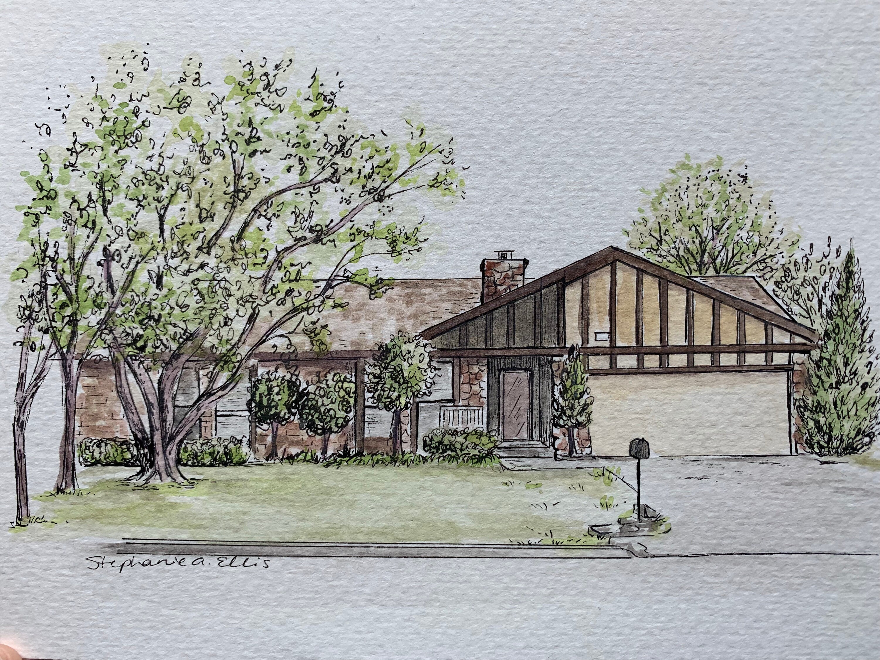 House and Venue Portraits. Custom Pen and Ink With Watercolor Painting ...