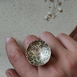 Anillo de cúpula antiguo: joyería vintage ajustable, regalo para ella, regalo de cumpleaños