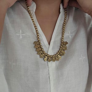 Handgemachte Messing Charm Halskette, Boho Ethnic Statement Schmuck, Länge verstellbar Bild 1