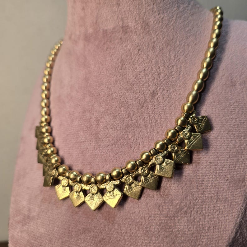 Handgemachte Messing Charm Halskette, Boho Ethnic Statement Schmuck, Länge verstellbar Bild 6