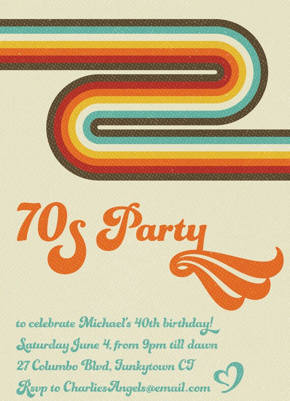 1970er Jahre Party Einladen 70er Jahre Party Einladung 70er Etsy