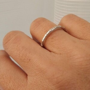 Baguette diamond ring, baguette ring, dainty eternity ring, diamond eternity ring, stacking diamond ring, stackable ring