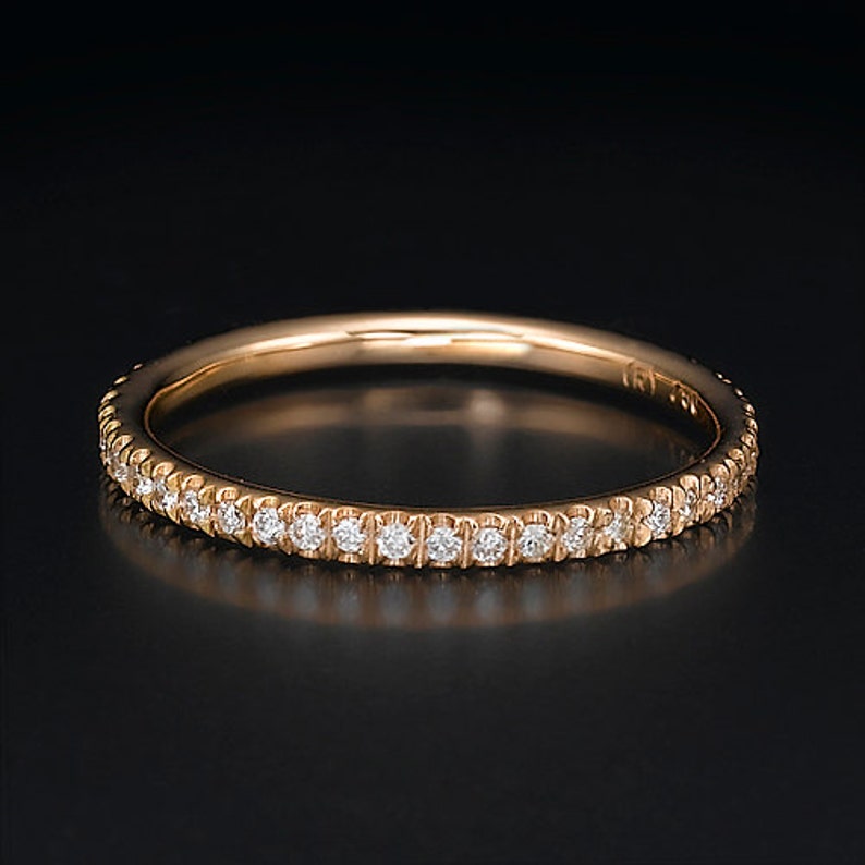 eternity band, wedding band, diamond ring, eternity ring, rose gold ring, anniversary ring, engagement ring, , bridal jewelry image 2
