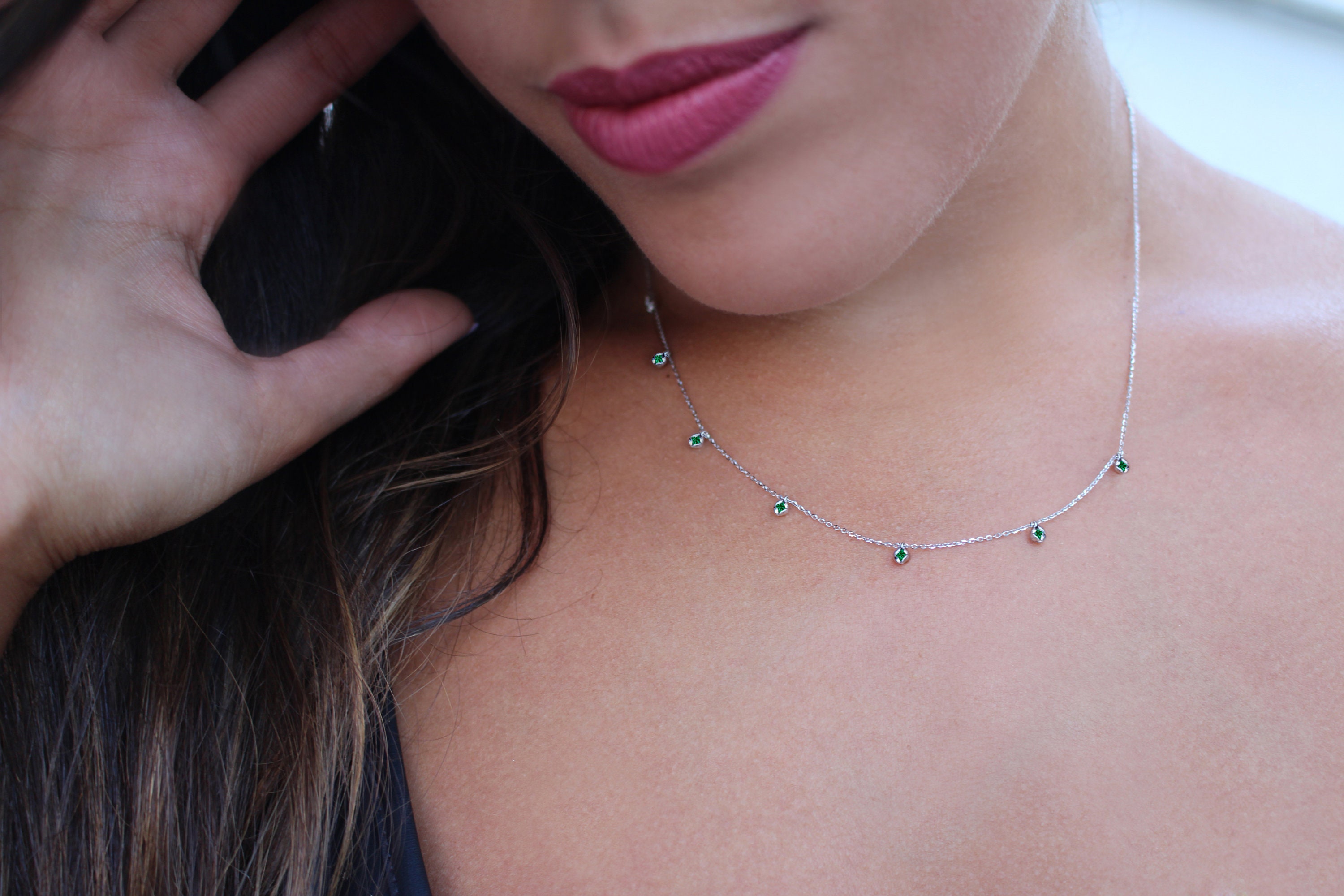 Emerald by the yard cheap necklace