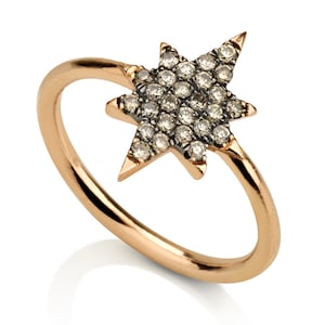 Star champagne diamond ring