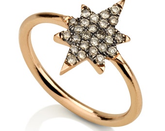Star champagne diamond ring