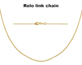 14K solid gold Rolo chain Necklace