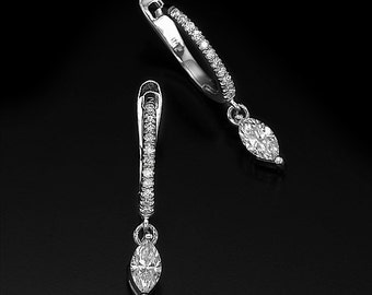 Marquise diamond earrings, dangling earrings, diamond earrings, marquise earrings, bridal jewelry, bridal earrings, drop earrings