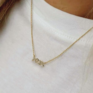 Hebrew mom necklace, Jewish pendant for mom, gift for mom, mother&#39;s day necklace, Hebrew word pendant