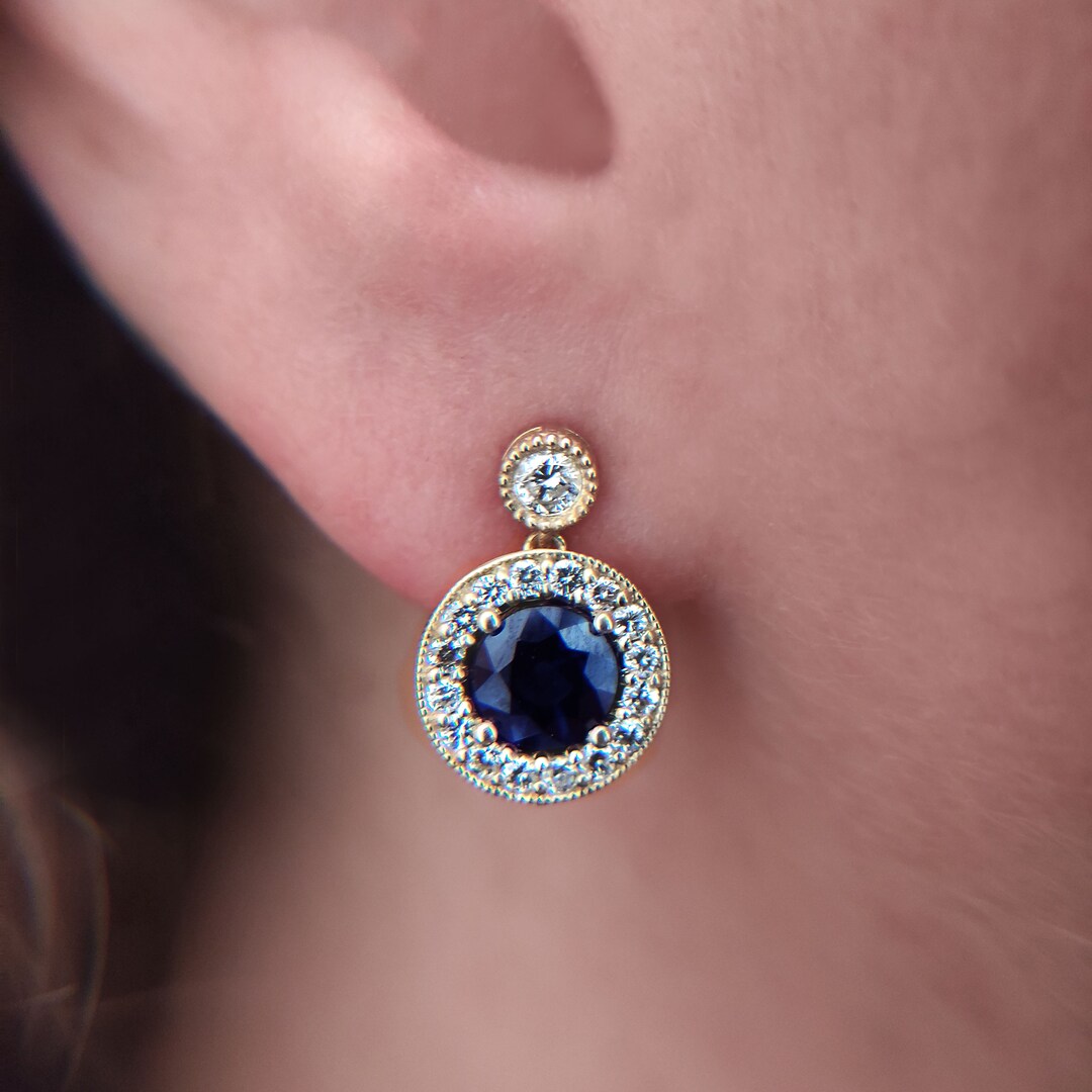 Helen Earrings – Sapphire main image 1
