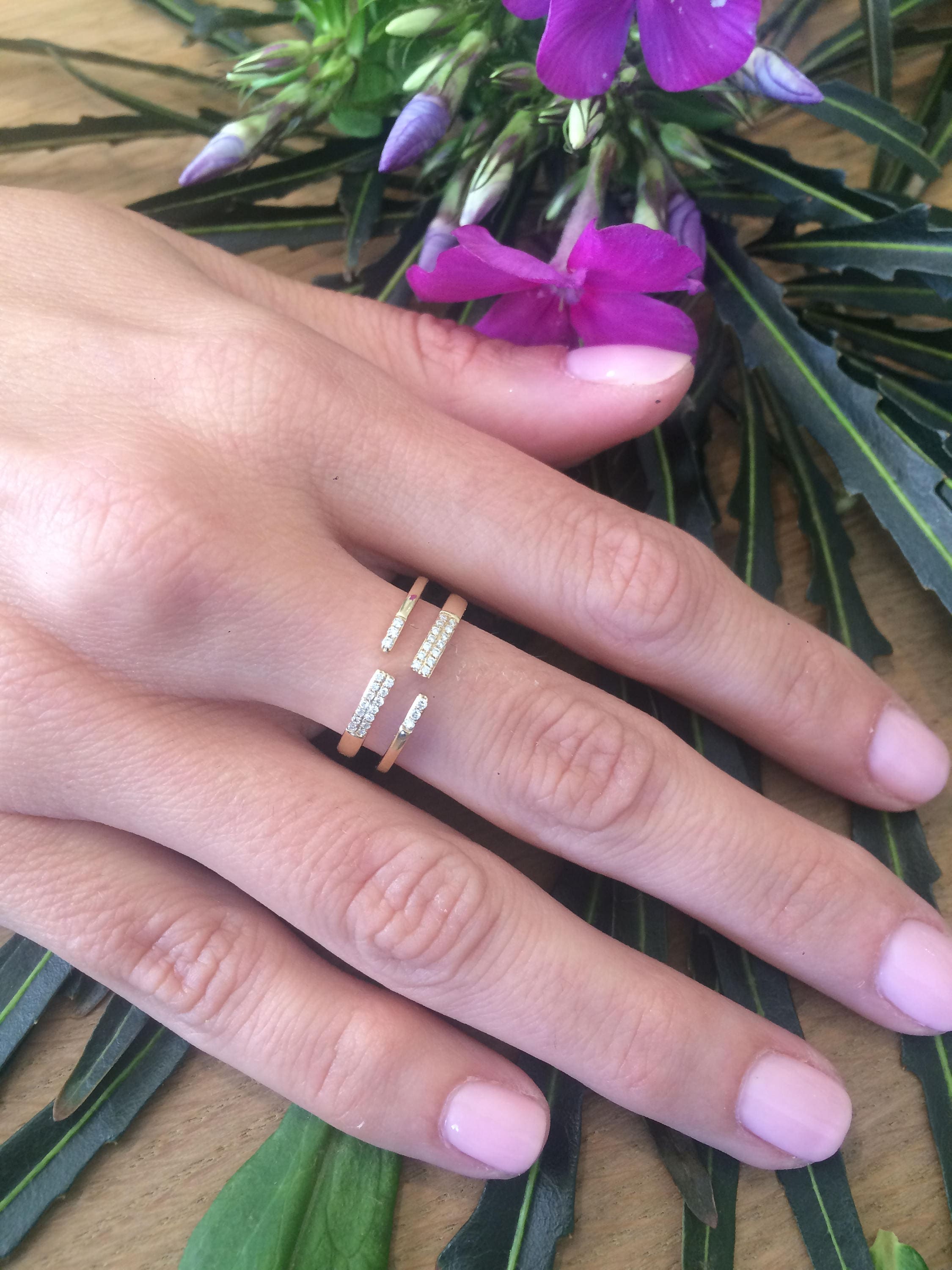 Geometric Ring Diamond Stacking Ring Layered Ring Lines Etsy