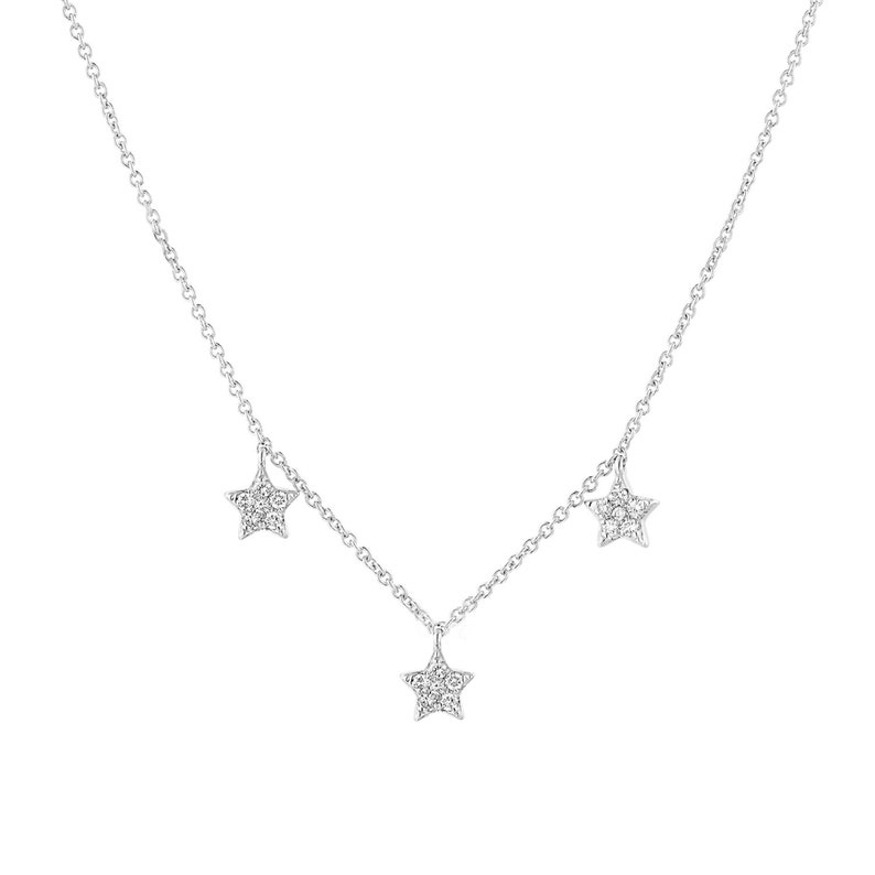 Diamond by the Yard Necklace, Diamond Station Necklace, diamond star necklace, layering necklace, Gold Star Necklace, star charms necklace image 3