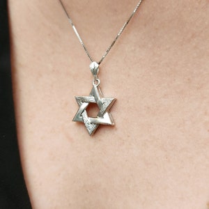 14k Solid Gold Star of David Pendant, Jewish Charm Necklace for Him/Her, Religious Pendant for Necklace