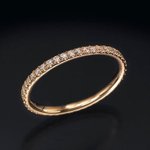 eternity band, wedding band, diamond ring, eternity ring, rose gold ring, anniversary ring, engagement ring, , bridal jewelry image 1