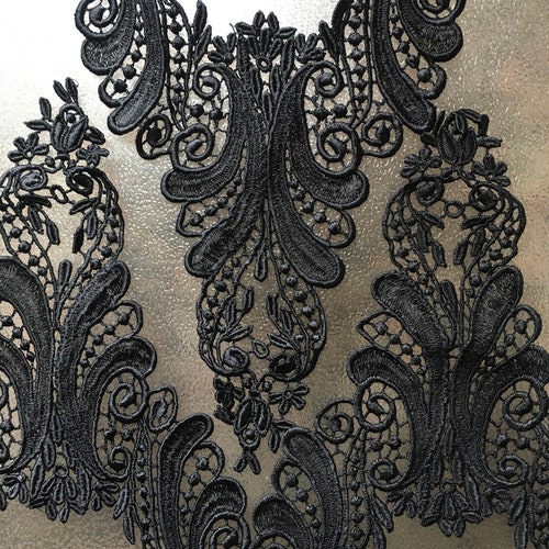 Black Lace Appliqueblack Venice Lace Applique Costume Design Etsy