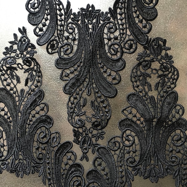 Embroidery Venice Lace Appliqué (Black)