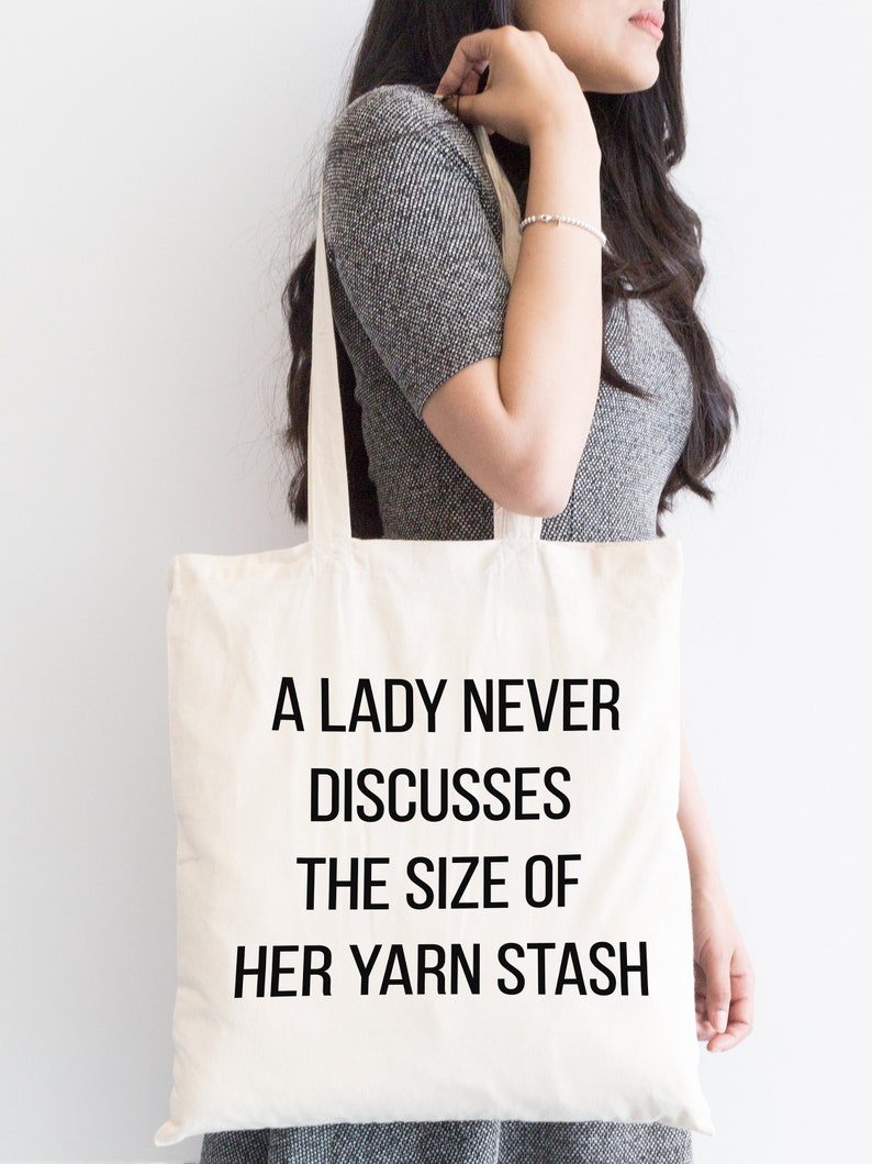 Funny Knitting Bag for Yarn project 100 Cotton Canvas Tote Etsy