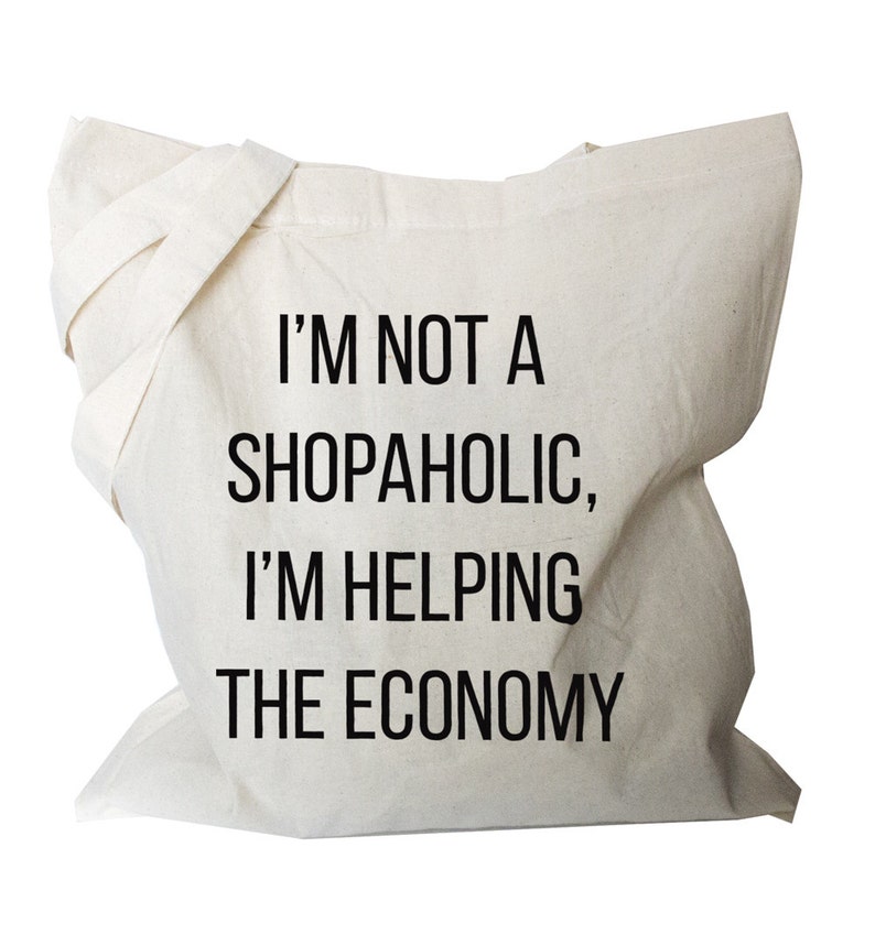 Shopping Tote Shopping Quote Bag Shopping Quote Totes Etsy