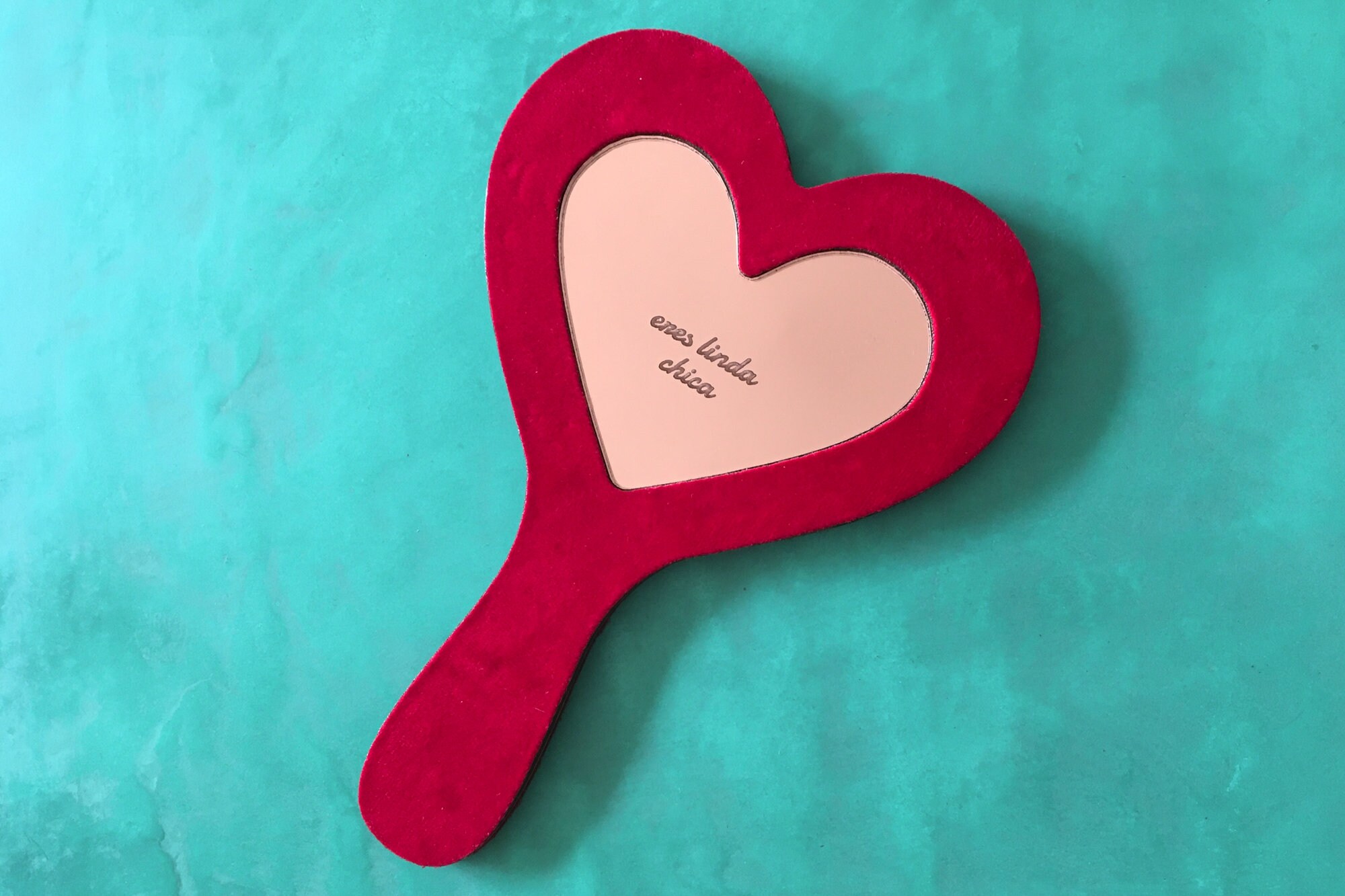 Heart Shaped Mirror, Customizable Velvet Hand Mirror, Latina Makeup Mirror,  Aesthetic Mirror, Cute Mirror, Shatterproof Mirror, Latina Power - Etsy, image size:2000x1333