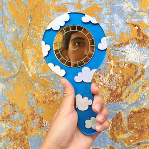 Sun and Moon Mirror, Hand Held Mirror, Makeup Mirror, Aesthetic Mirror, Cute Mirror, Shatterproof, Kawaii Mirror, Funky, Quirky, Unique, Fun image 6