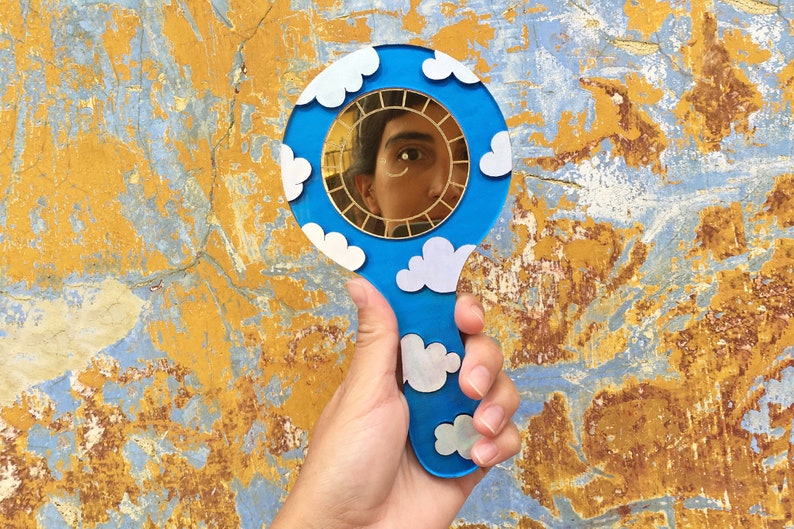 Sun and Moon Mirror, Hand Held Mirror, Makeup Mirror, Aesthetic Mirror, Cute Mirror, Shatterproof, Kawaii Mirror, Funky, Quirky, Unique, Fun image 6