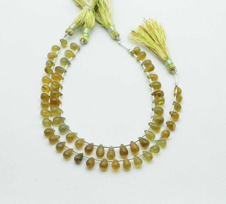 Beautiful Grossular Apatite BeadsDrop Shape Apatite Gemstone BeadsSmooth Apatite 8Inch StrandFor Making JewelryGrossular ApatiteW-1857