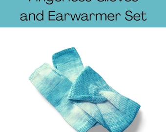 Cozy Knit Fingerless Gloves and Double-Layer Ear Warmer Set