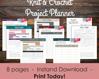 Knit Crochet Project Planner & Queue Printable PDF