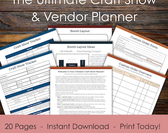 Craft Show Planner Printable, 10x10 Booth Layout Tracker, Vendor Market Expense PDF