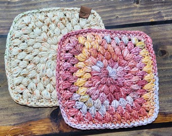 Handmade Crochet Trivet Set – 100% Cotton – Heat-Resistant Kitchen Decor – Set of 2 – 7x7 Inches