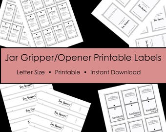 Jar Opener/Gripper Printable Labels, Small Business Packaging (Digital Download)