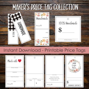 Printable Price Tags Bundle | Logo Ready Hang Tags PDF (Instant Download)