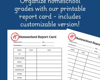 Homeschool Report Card Printable PDF – Prefilled & Blank Pages for Grading and Progress Tracking