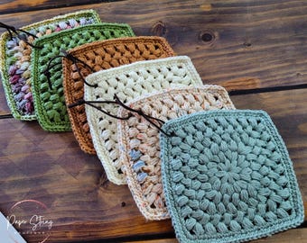 Crochet Trivets Set of 2, 100% Cotton Farmhouse Kitchen Hot Pads, Choose 2 Colors