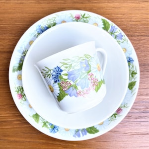 Swedish Vintage Rörstrand Trio coffee cup Saucer small plate RARE // Midsommar // Made in Sweden // 1970s Rorstrand // Near Mint