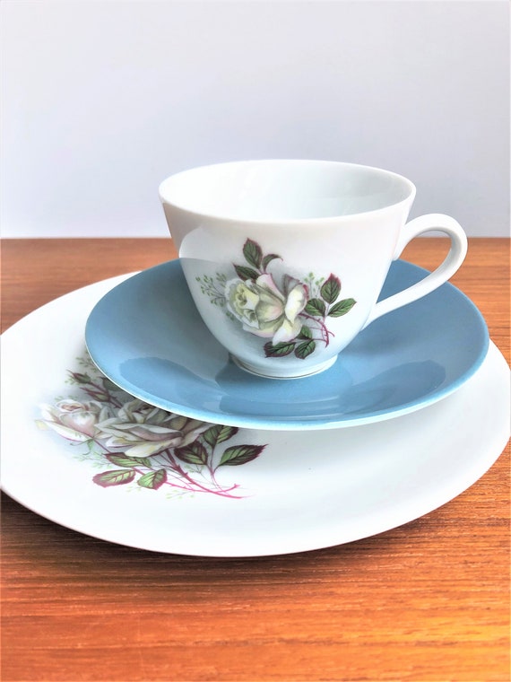 Swedish Vintage Rörstrand Trio Coffee Tea Cup Saucer Small Plate 