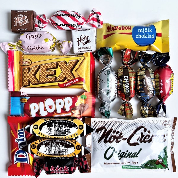 Swedish Sweet Fika Godis Candy Candies Chocolate Snack // Small gift present Ideas // Scandinavian Sweet treats // Nordic Candies bag Sweden