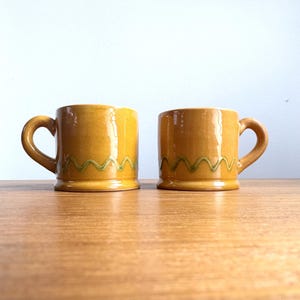 Set of 2 Swedish Vintage Espresso Cup set // Sune G. Svensson // 1960s // Ceramic cups Handmade // Small cup Pottery // Made in Sweden