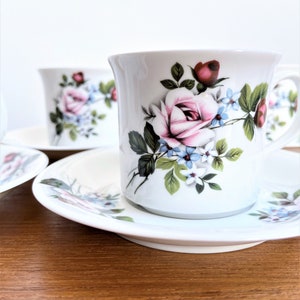 Rorstrand Sweden Floral coffee cup and saucer // Made in Sweden // 1960s Rörstrand // Near Mint