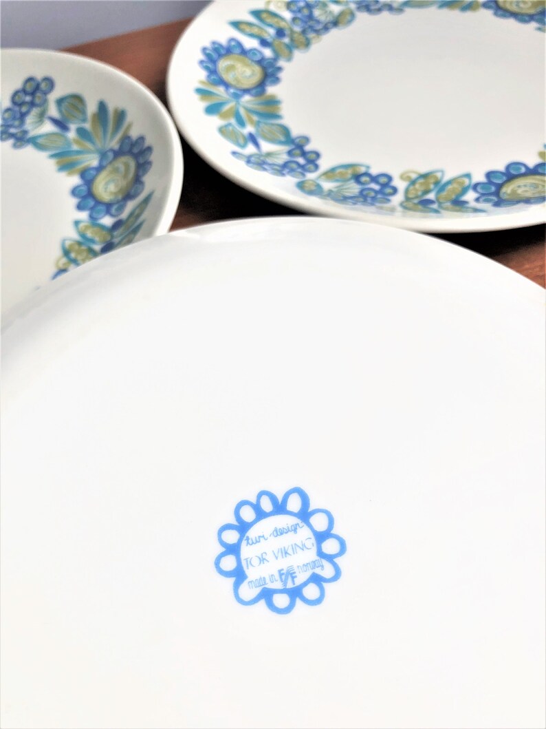 Figgjo Flint Norway Dinner plate set Tor Viking Made in Norway 1970s Turi Gramstad Oliver Design Dessert appetizer plates