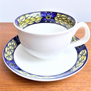 Royal Copenhagen Blue Faisão Faiança Xícara de chá BIG 3,46" e pires // Fabricado na Dinamarca // Conjunto de xícaras vintage pintadas à mão // Christian Joachim