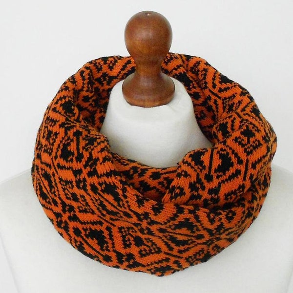 BlckBts Orange Zip Cowl Neck Scarf With Fringe