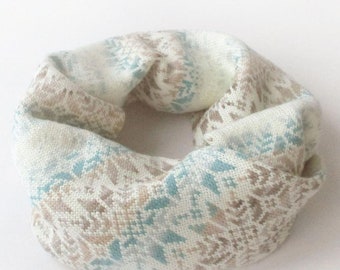 Knit Cowl Wool Cowl Knitted Snood Neckwarmer Tube Scarf Neck Warmer Circle Scarf Gift for Woman Christmas gift White Mint Beige